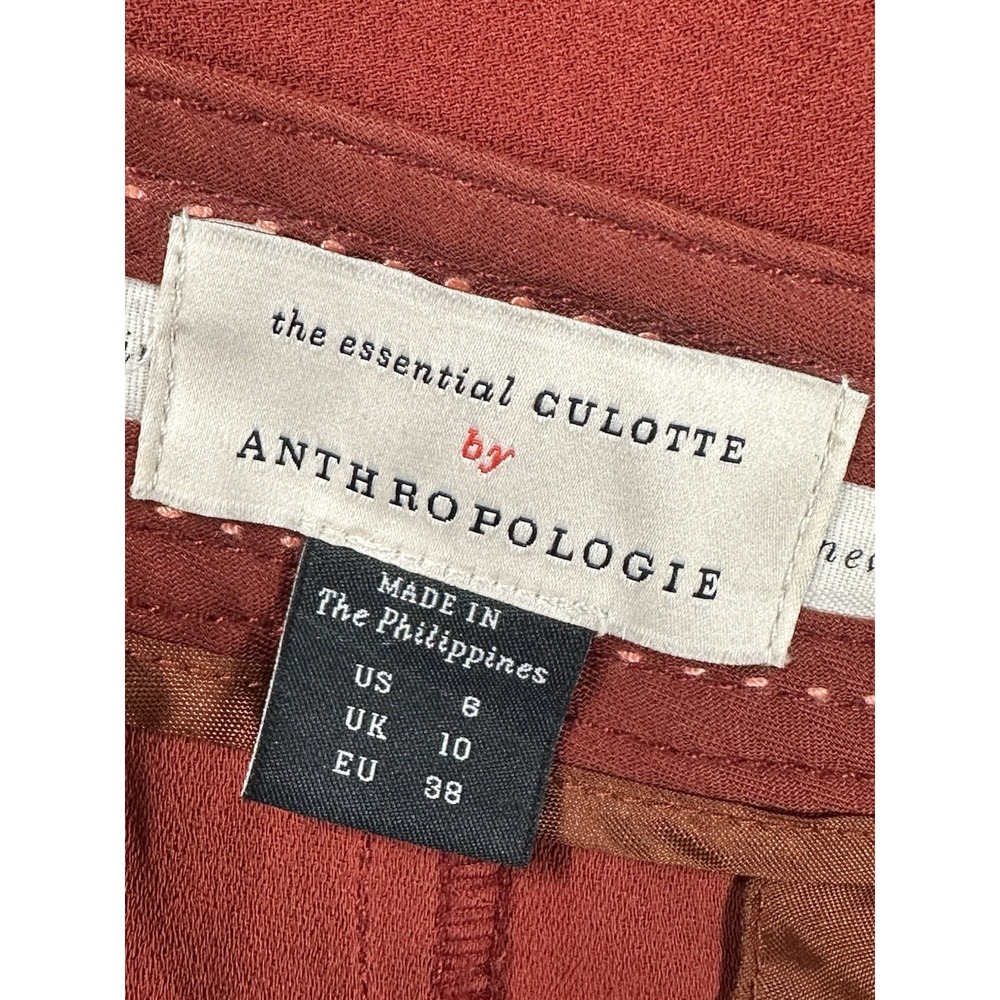 Anthropologie Rust Red Cropped Wide-Leg Pants - Picture 14 of 15